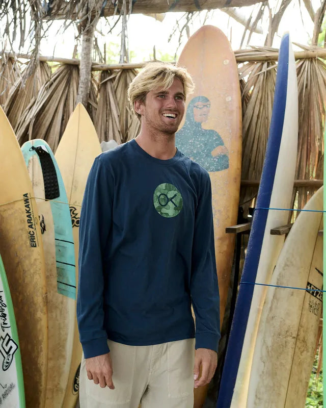 Outerknown Mens Shirt OK Pattern Dot Long Sleeve