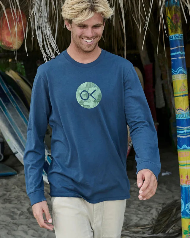 Outerknown Mens Shirt OK Pattern Dot Long Sleeve