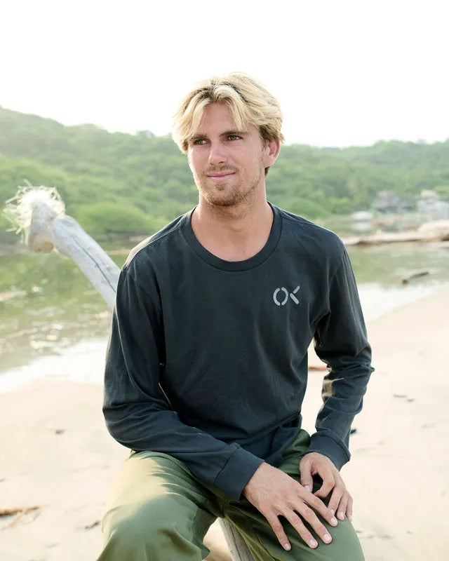 Outerknown Mens Shirt OK Stencil Long Sleeve