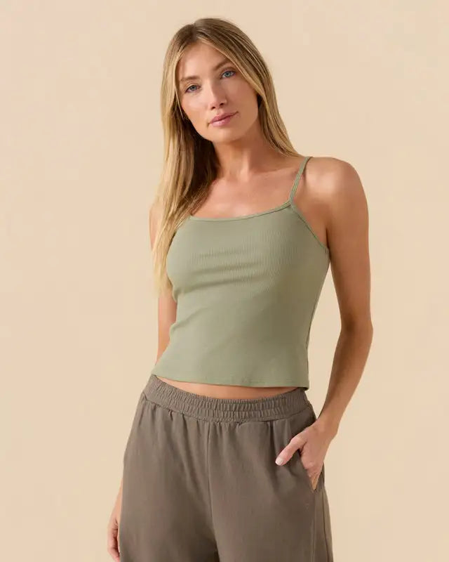 Outerknown Womens Tank Top Sojourn Ribbed Crop
