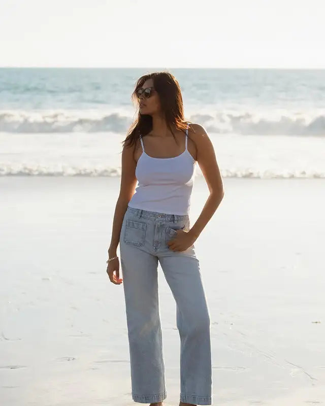 Outerknown Womens Tank Top Sojourn Ribbed Crop