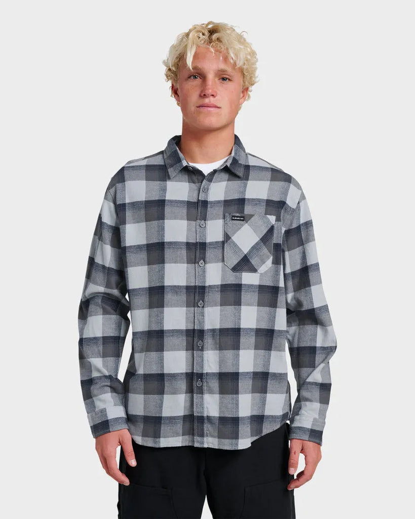 Quiksilver Men's Penmar Check Flannel Shirt - Gray Quiksilver Men's Penmar Check Flannel Shirt - Gray