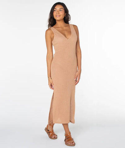 Roxy Womens Dress Slow Isle Midi Sweater Dress