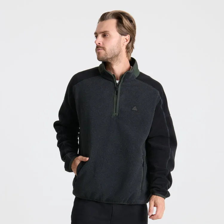 Roark Revival Mens Sweatshirt Campover Fleece Mock Hoodie