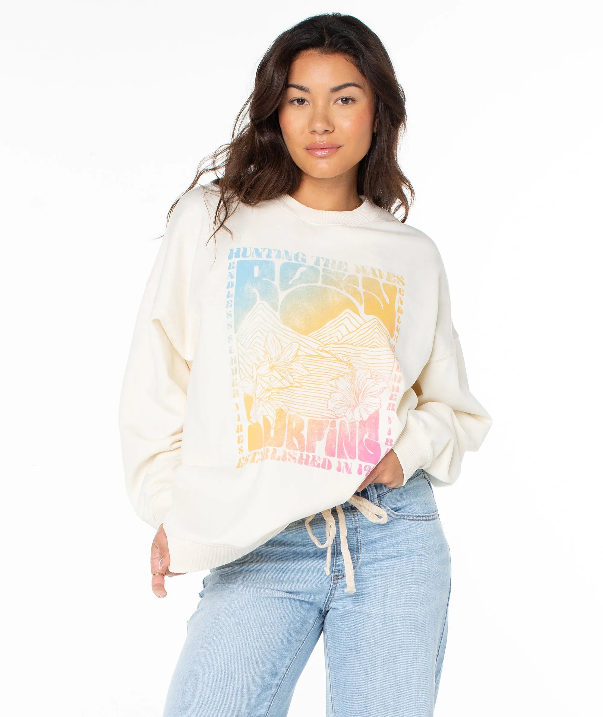 Roxy Womens Sweatshirt Lineup Oversized Crew