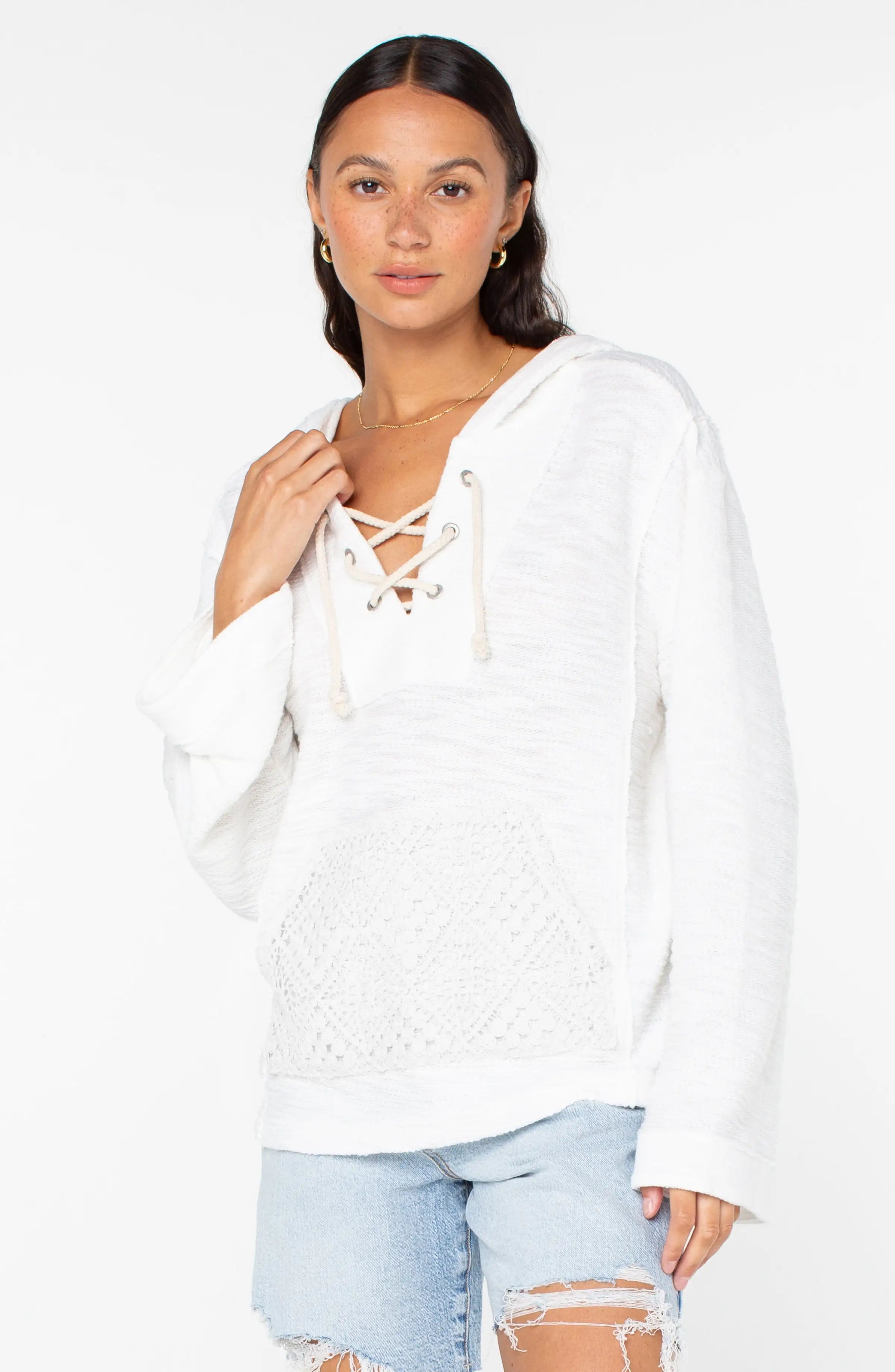 Roxy Womens Sweatshirt Pearling Poncho 3