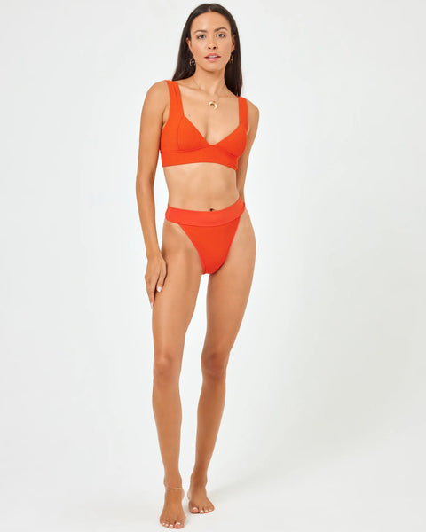 L*Space Womens Bikini Top Ribbed Hailey