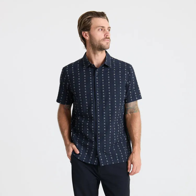 Roark Revival Mens Woven Gonzo Short Sleeve Button Up Shirt