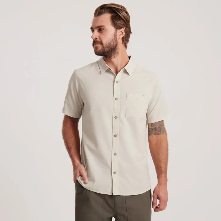 Roark Revival Mens Woven Made To Fade Short Sleeve Button Up Shirt