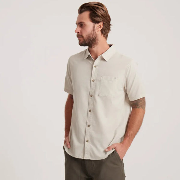 Roark Revival Mens Woven Made To Fade Short Sleeve Button Up Shirt