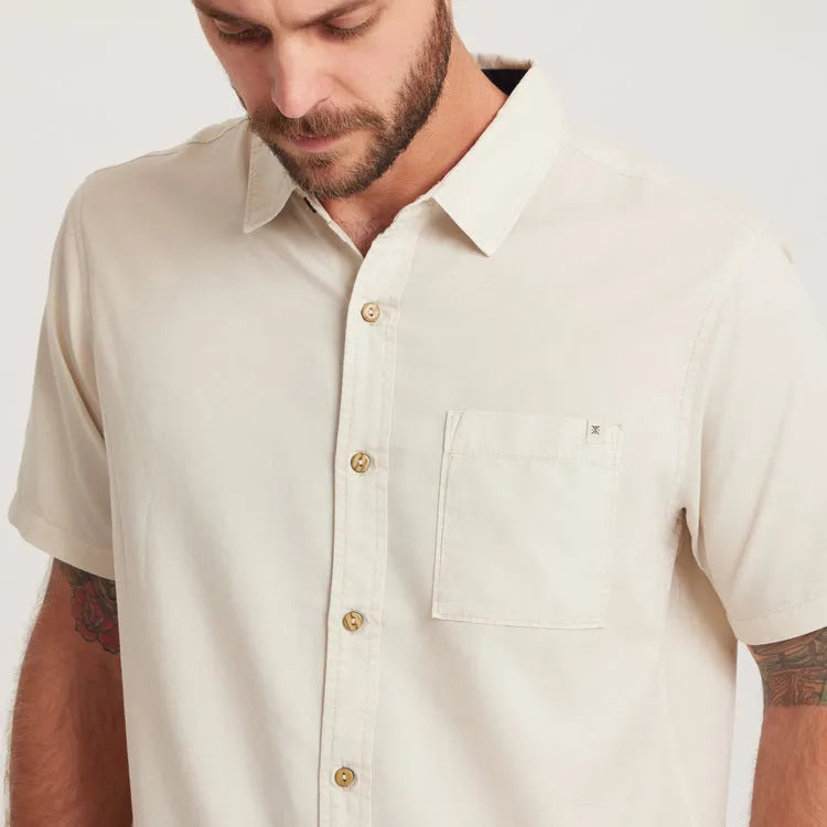Roark Revival Mens Woven Made To Fade Short Sleeve Button Up Shirt
