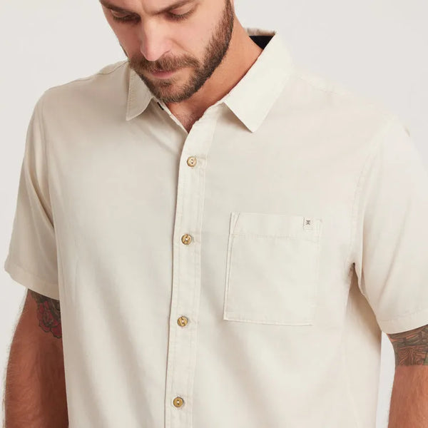 Roark Revival Mens Woven Made To Fade Short Sleeve Button Up Shirt