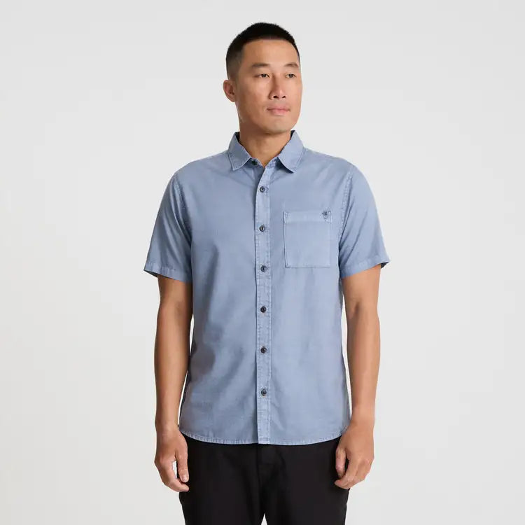 Roark Revival Mens Woven Made To Fade Short Sleeve Button Up Shirt