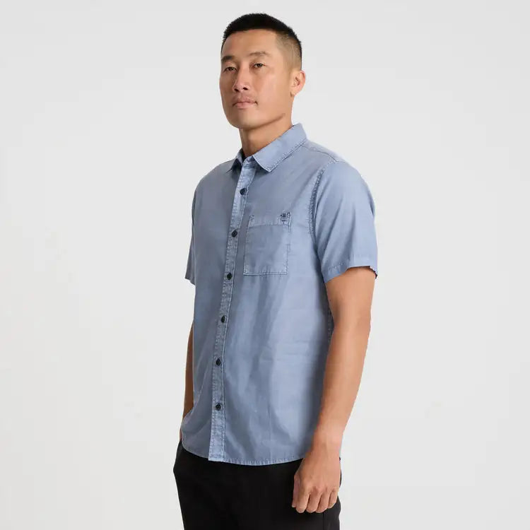 Roark Revival Mens Woven Made To Fade Short Sleeve Button Up Shirt