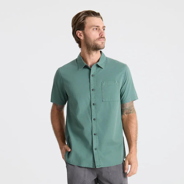 Roark Revival Mens Woven Made To Fade Short Sleeve Button Up Shirt