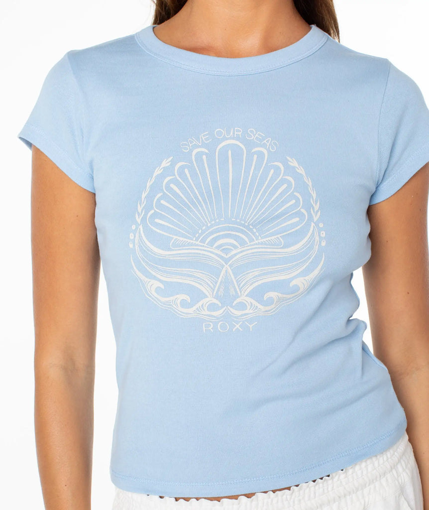 Roxy Womens Shirt Save Our Seas 90s Baby Tee