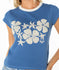 Roxy Womens Shirt Plumerias & Hibiscus 90s Baby Tee