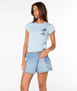 Roxy Womens Shirt Palm Geo 90S Baby Tee