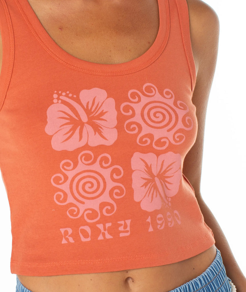 Roxy Womens Tank Top Hibiscus Swirl Top