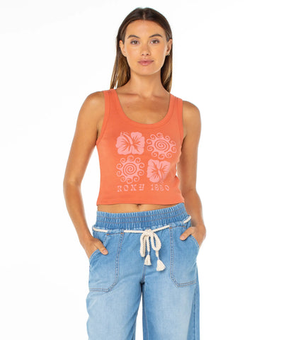 Roxy Womens Tank Top Hibiscus Swirl Top