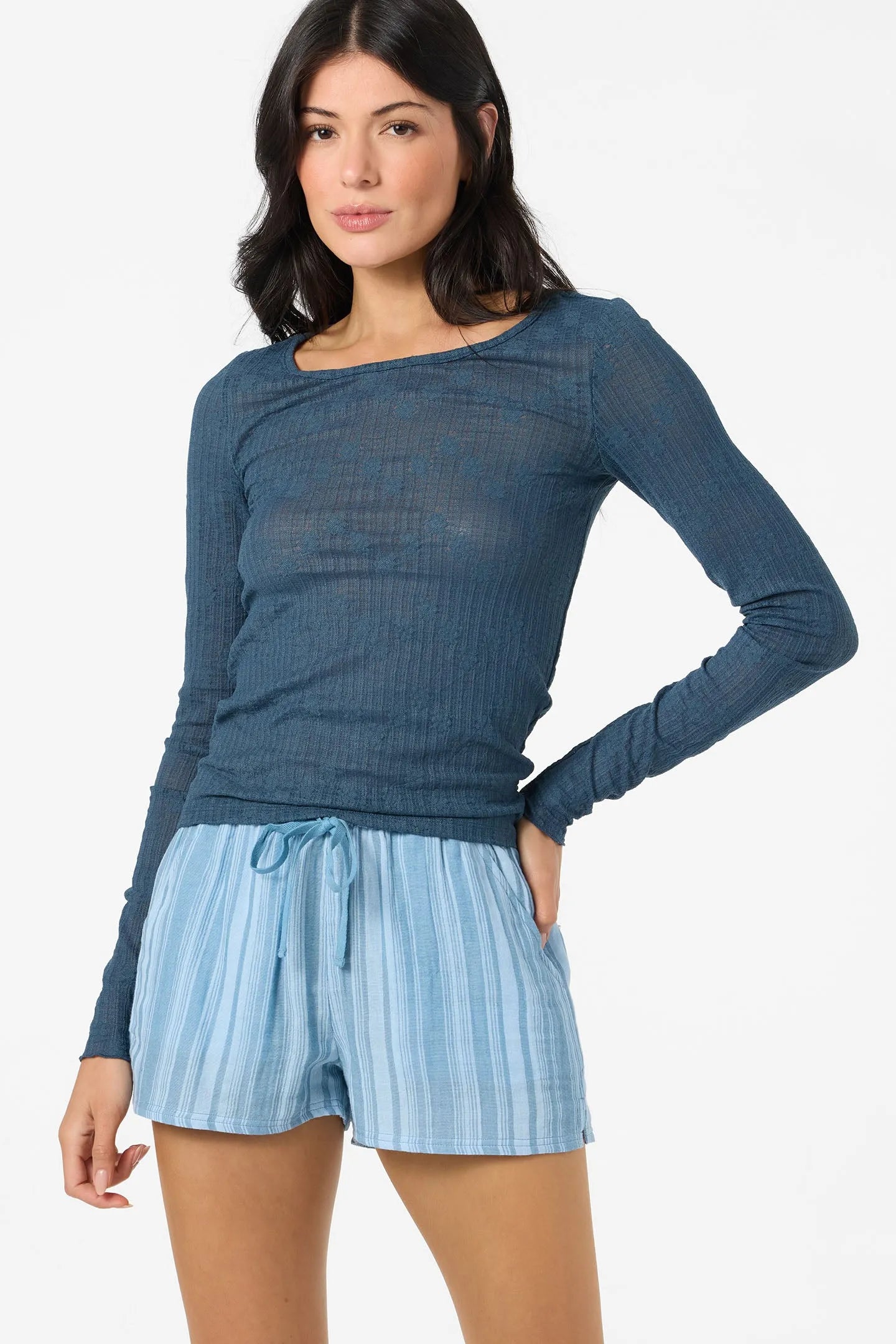 Oneill Womens Shirt Marliz Lace Long Sleeve Top