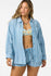 Oneill Womens Shirt Leni Waves Stripe Relaxed Long Sleeve Top