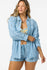 Oneill Womens Shirt Leni Waves Stripe Relaxed Long Sleeve Top
