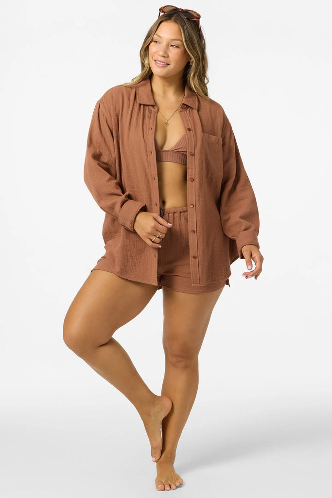 Oneill Womens Shirt Leni Relaxed Long Sleeve Top