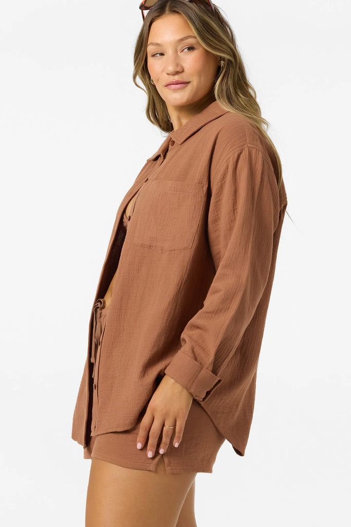 Oneill Womens Shirt Leni Relaxed Long Sleeve Top