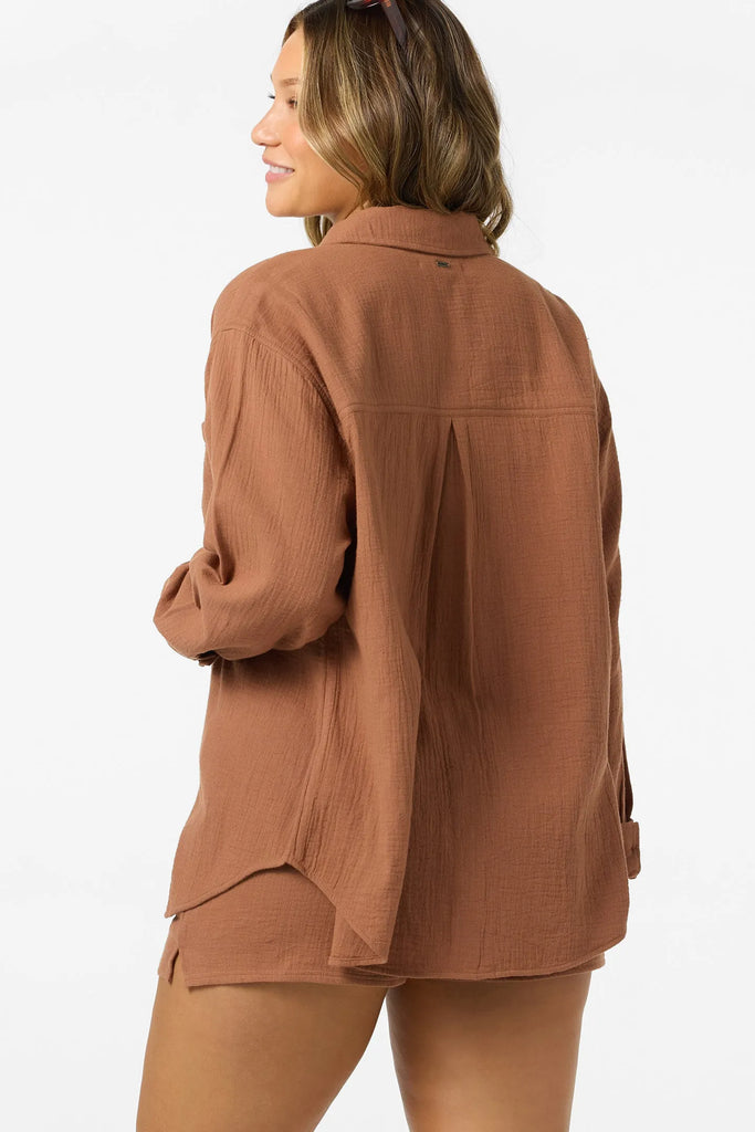 Oneill Womens Shirt Leni Relaxed Long Sleeve Top