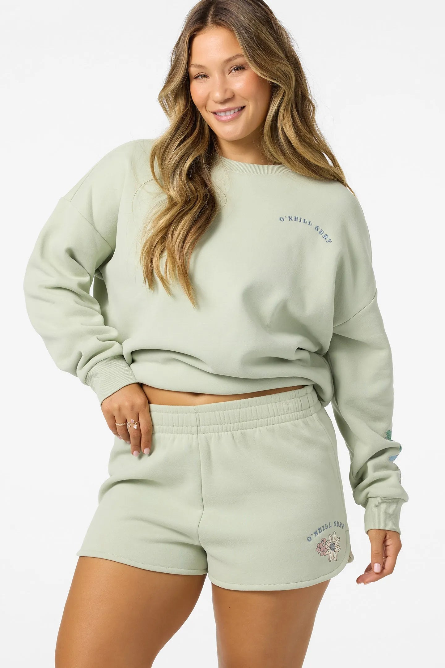 Oneill Womens Shorts Petal Scallop Fleece Lounge