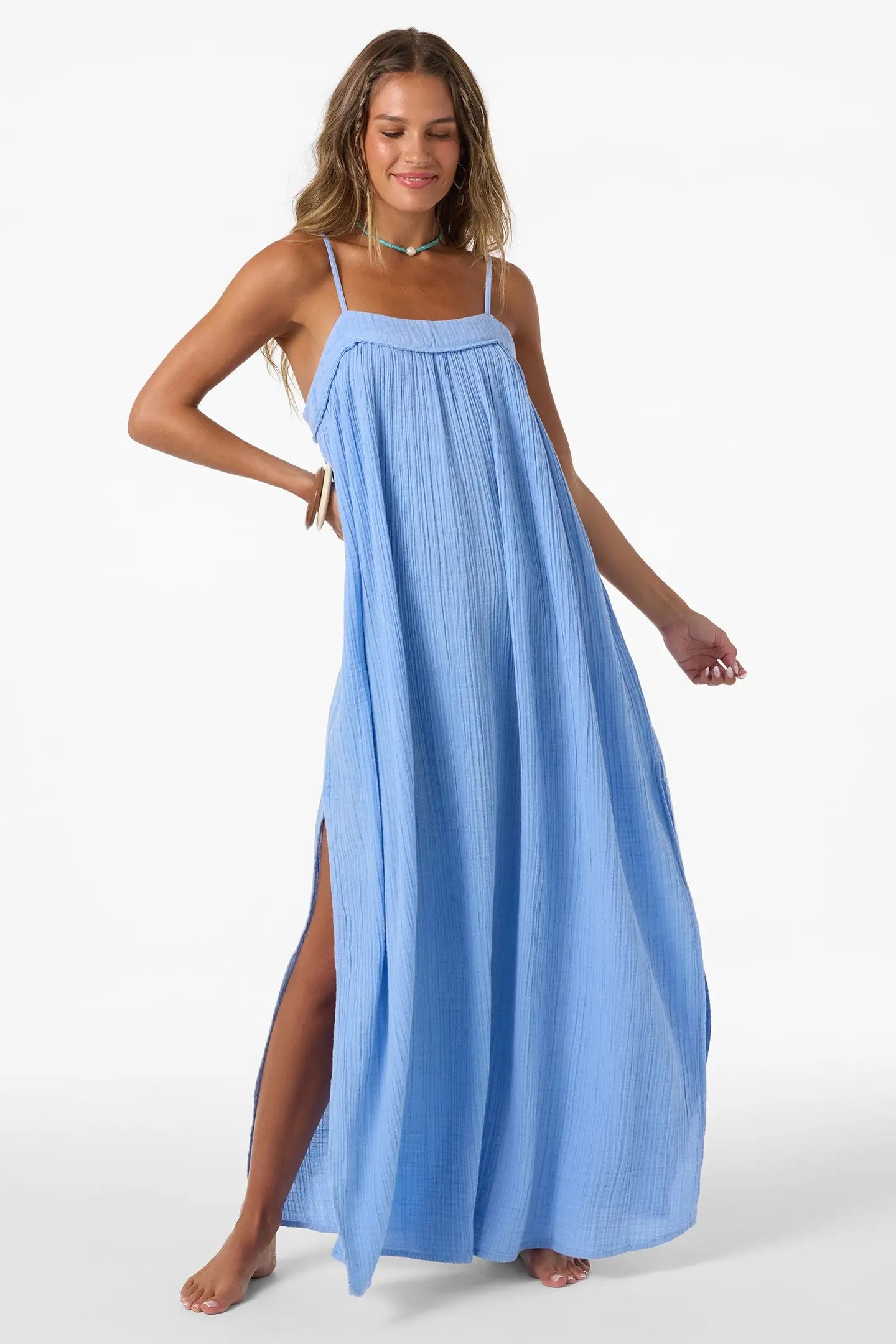 Oneill Womens Dress Saltwater Solids Sai Maxi Cover-Up