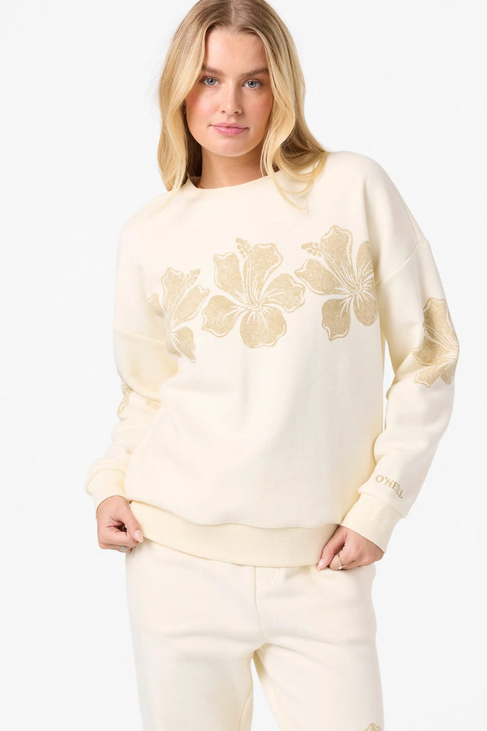 Oneill Womens Sweatshirt Lei Oversized Crew Neck Fleece