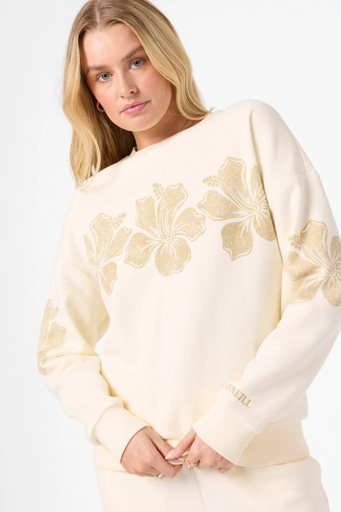 Oneill Womens Sweatshirt Lei Oversized Crew Neck Fleece