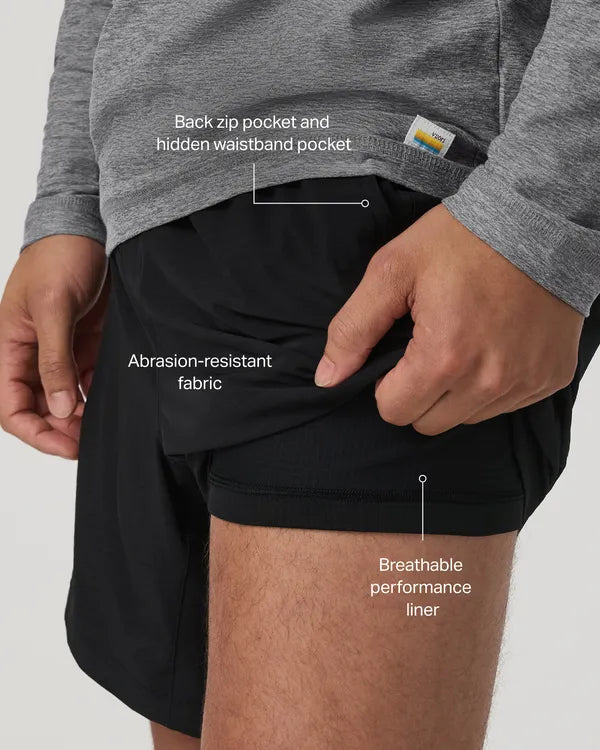 Vuori Mens Shorts HardKore Lined 7