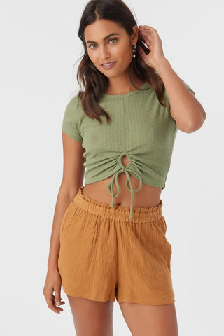 Oneill Womens Shirt Shelbie Knit Crop Top
