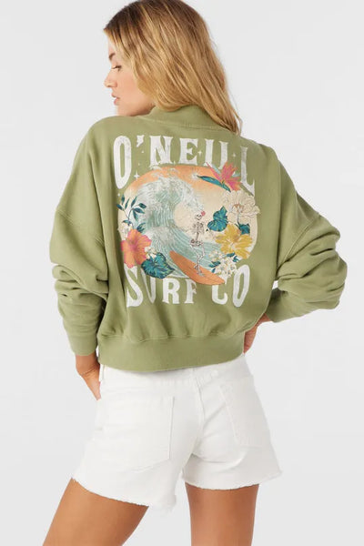 Oneill Womens Sweatshirt Moment Crop Crew Fleece