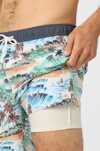 Oneill Mens Boardshorts Hermosa Elastic Waist Lined 17