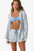 Oneill Womens Shirt Leni Stripe Relaxed Long Sleeve Top