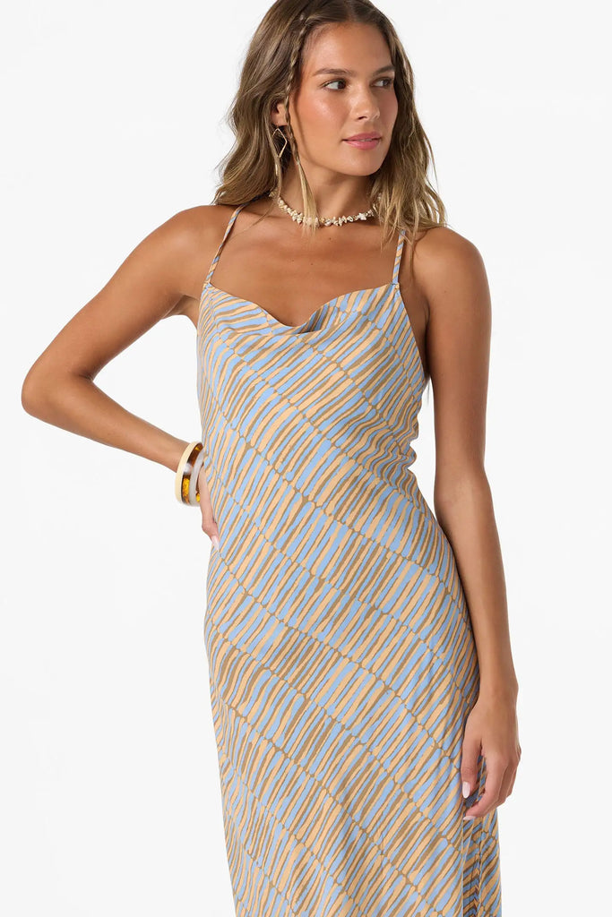 Oneill Womens Dress Holly Stripe Midi