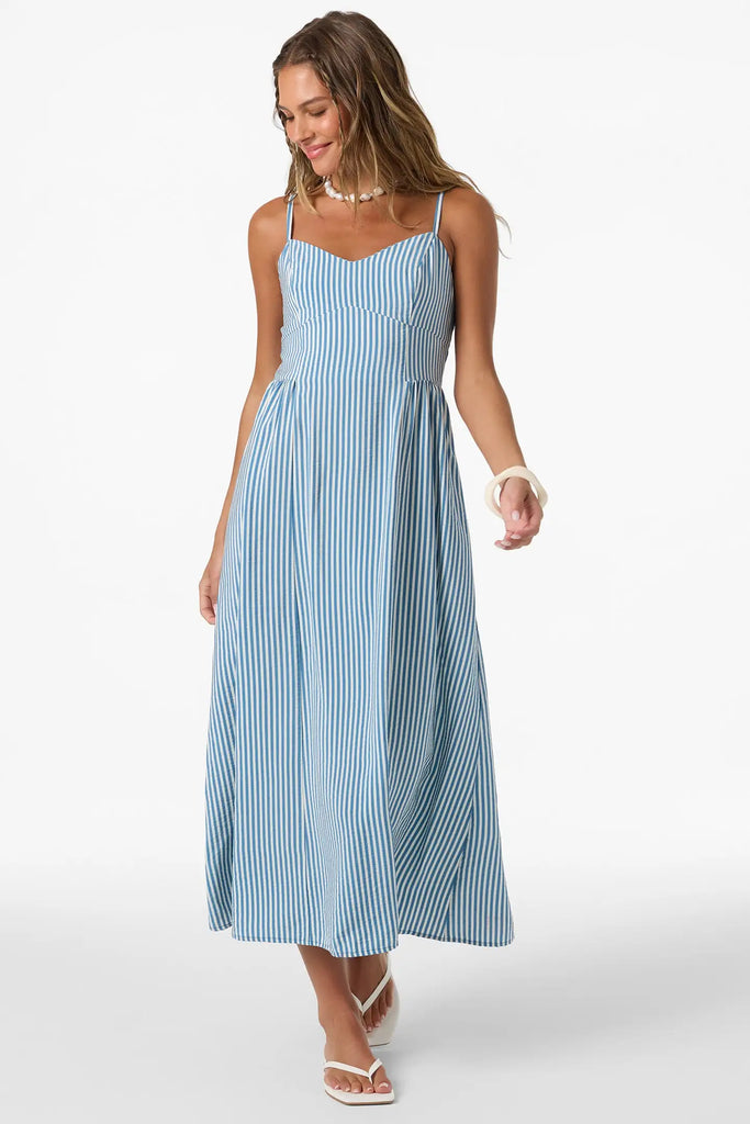 Oneill Womens Dress Linden Stripe Midi