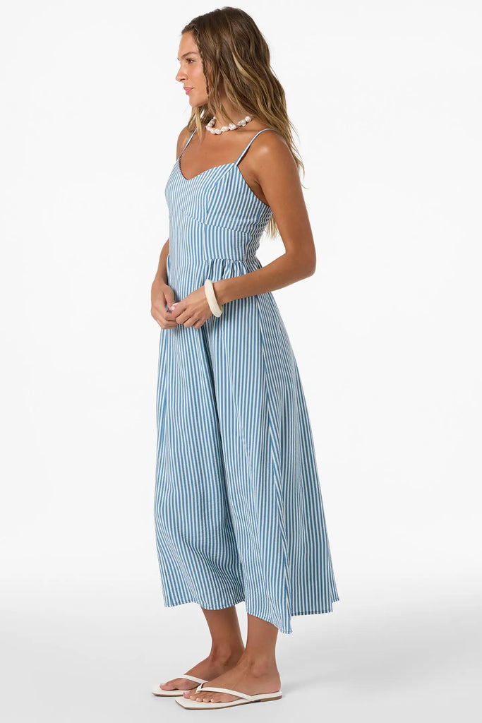 Oneill Womens Dress Linden Stripe Midi