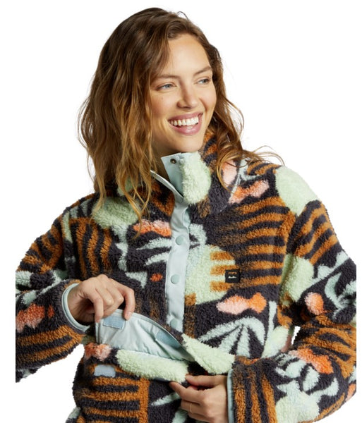 Billabong Womens Sweatshirt Switchback Mock Neck Fleece