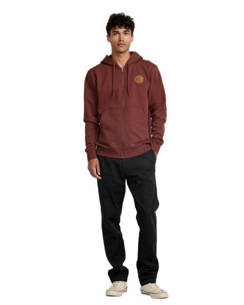 RVCA Mens Sweatshirt Script Sealed Zip