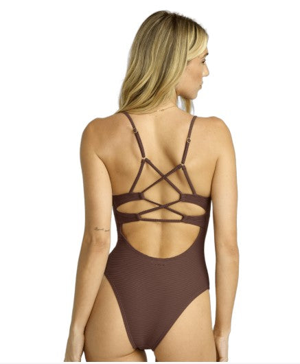Billabong Womens Swimsuit Tanlines Strappy One Piece