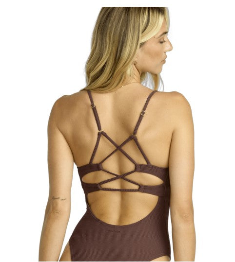 Billabong Womens Swimsuit Tanlines Strappy One Piece
