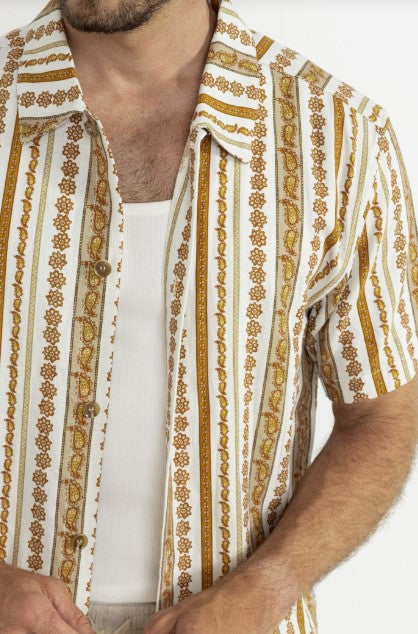 Rhythm Mens Woven Paisley Stripe