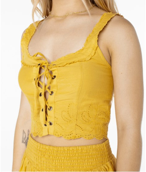 Roxy Womens Tank Top Hazel Lace Up