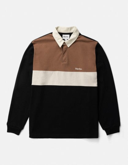 Rhythm Mens Shirt Hayes LS Rugby Polo