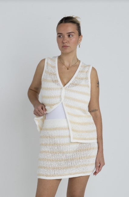 Rhythm Womens Skirt Sol Stripe Knit Mini